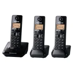 Panasonic DIGITAL CORDLESS PHONE WITH 3 HEADSTES KXTG2713, Black