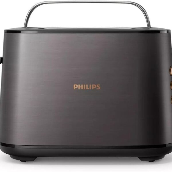 Philips 5000 Series Toaster - 950W, Auto Shut-off, Reheat Mode, Bun Warming Rack, Black & Copper - HD2650/31