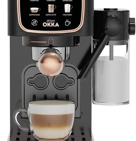 Arzum OK0032-04 Okka Solo M Semi-Automatic Espresso Machine. Espresso, Double Espresso, Americano, Cappuccino, Caffe Latte, Milk Foam