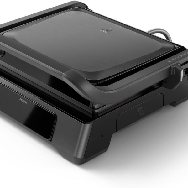 Philips 7000 Series Contact Grill- 2200W,Opens 180° for countertop grilling,Precision digital control,8 preset functions,adjustable height,handle lock,Removable drip tray,2year warranty- HD6307/70
