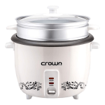 CrownLine 0.6 Liters Rice Cooker with Steamer White RC 168