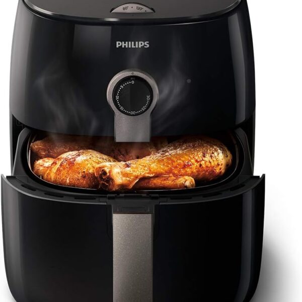 PHILIPS Premium Air Fryer with Rapid Air Technology for Healthy Cooking, 90 Percent Less Oil, 1500 W, Black/Brown - HD9721/11
