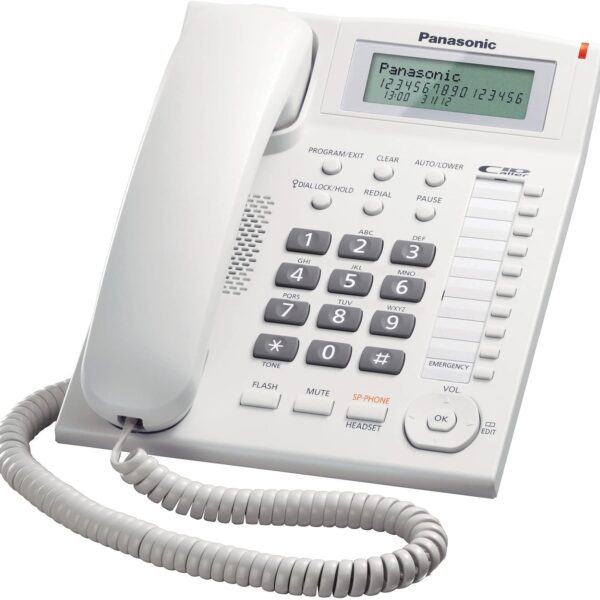 Panasonic Corded Phone with Caller ID and Hands-free speakerphone, KX-TS880FX1W (White)