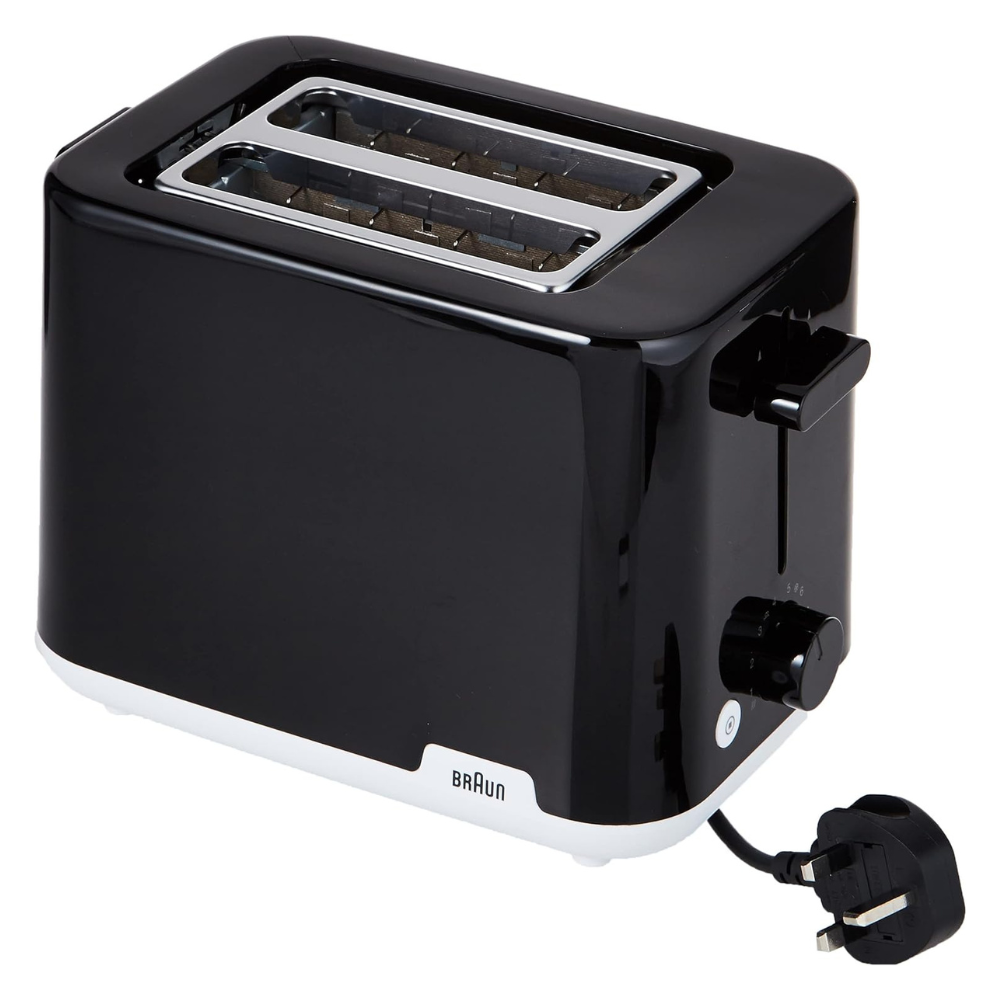 Braun Breakfast - Toaster Ht 1010 Bk, 2 Slots, 8 Browning Settings, Bun Warmer, 900 Watts, Black.