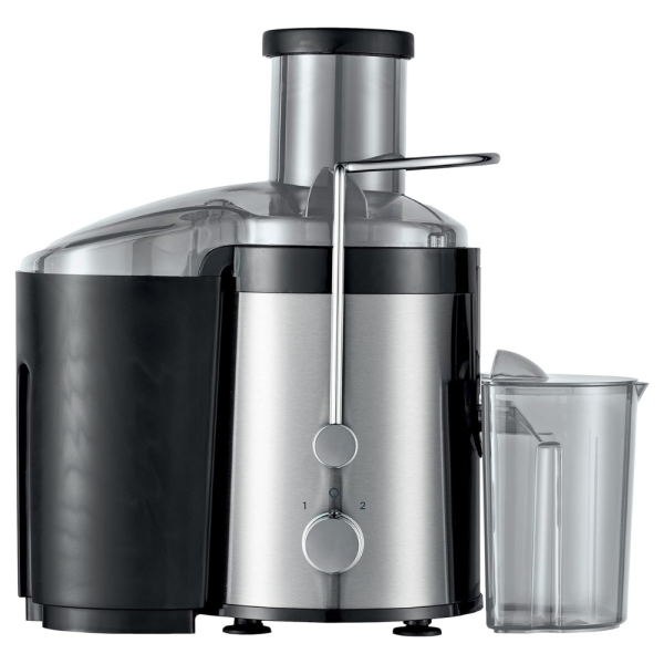 KENWOOD Juicer 300W Stainless Steel Juice Extractor with 65mm Wide Feed Tube,2 Speed, Transparent Juice Jug, Pulp Container, Anti Drip for Home, Office Restaurant & Cafeteria JEM01.000BK Silver/Black