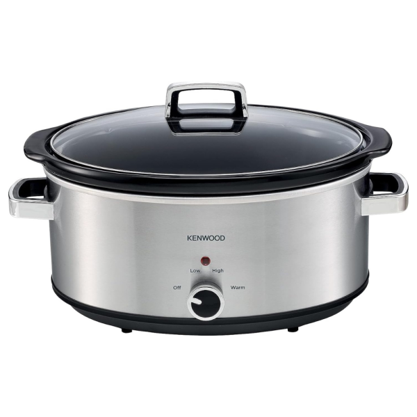 KENWOOD Slow Cooker 6.5L Slow Rice Cooker with 3 Heat Settings (Low, High & Warm), Preserves Flavour, Herbs & Spices are Absorbed Well, Meat Becomes Extremely Tender SCM70.000SS Silver