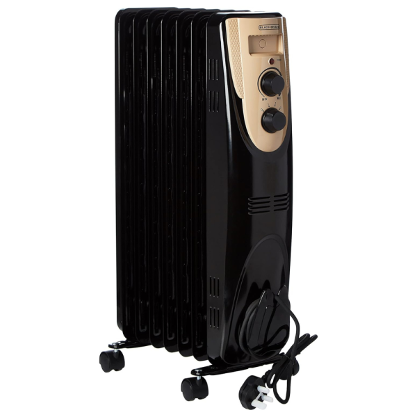 BLACK+DECKER 1500W 7 Fin Oil Radiator Heater Black OR070D-B5