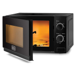 BLACK+DECKER 20l 700w microwave black, multiple timer options, 5 power levels with weight/time, defrost function, cooking end signal for cooking/heating/defrost function mz2020p-b5