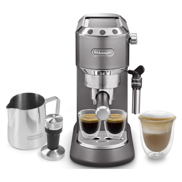 De'Longhi DEDICA METALLICS Coffee Machine Barista Pump Manual Espresso Maker EC785.GY