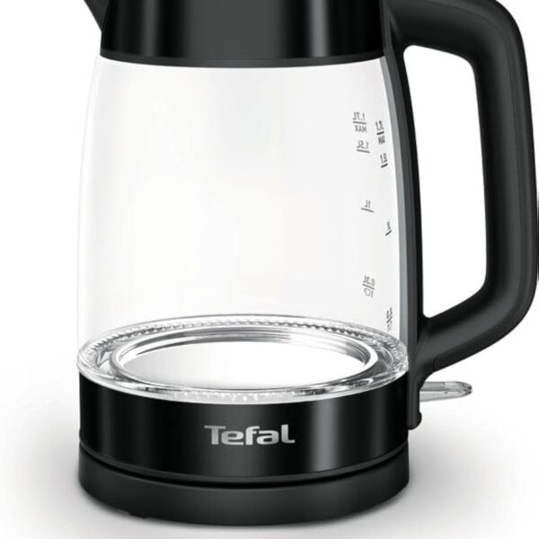 Tefal Electric Glass Kettle KI840830, with Auto Shut-Off & Removable Mesh Filter, fresh water boiled, 2200W, 1.7 Liters, Black