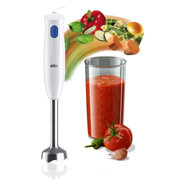 Braun Household Braun Multi Quick 1 Hand Blender, 450 W, 1 Speed, Light-weight, BPA Free, Dishwasher, Metal Shaft - MQ 10.001 M