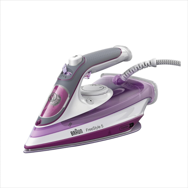 Braun Household TexStyle 5 Pro Steam Iron SI5037VI - Iron with Free glide 3D Ironing Sole, Vertical Steam, 2700 Watt, Violet,