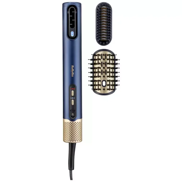 BaByliss Air Wand 3-in-1 Hair Dryer | Straightener & Hot Air Brush with Ion Technology & High-Speed Digital Motor | Includes 2 Attachments | No Heat Damage - (AS6550SDE)