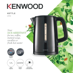 Kenwood Kettle 1.7L Cordless Electric Kettle 2200W with Auto Shut-Off & Removable Mesh Filter ZJP00.000BK Black