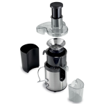 KENWOOD Juicer 300W Stainless Steel Juice Extractor with 65mm Wide Feed Tube,2 Speed, Transparent Juice Jug, Pulp Container, Anti Drip for Home, Office Restaurant & Cafeteria JEM01.000BK Silver/Black