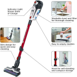 BLACK+DECKER 21.6V 2Ah Li-Ion 500ml 3-in-1 Cordless Stick Vacuum with Jack Plug Charger Red BHFE620J-GB