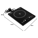 Prestige Infrared Single Cooktop, 2000 Watts, 8 Digital Temp Control, Black Crystal Plate, 220-240V, 50-60Hz, Touch Control. -Pr7505