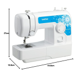 Brother Sewing Machine, JA1450NT, 14 Stitches, Automatic Needle Threader, LED Sewing Light, Instructional DVD included, White