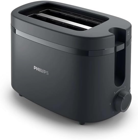 Philips HD2510/90 Toaster, 2 Slice Capacity, 6 Levels, Black