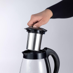 Kenwood 3-In-1 Automatic Tea Maker + Electric Glass Kettle + Drip Coffee Maker 1.2L For Home And Office Tmg70.000Cl Black/Clear