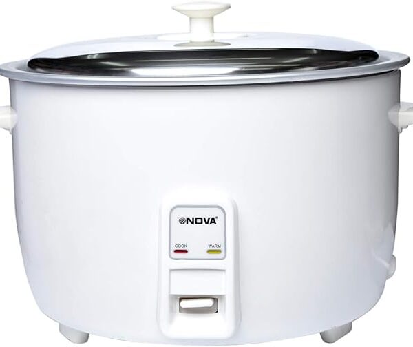 Nova 6 Liter Big Drum Rice Cooker, White - NRC977-6