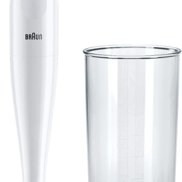 Braun MultiQuick 1 Hand Blender 450 Watts, 1 Speed, Light-Weight, BPA Free, Dishwasher Safe, Plastic - MQ 10.001P