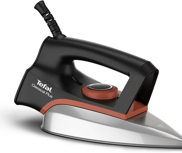 TEFAL Dry Iron | Classical Plus | 1200 W | Fast Heat-Up | Easy-Gliding Soleplate | Lightweight | Temperature control | Black & Terracotta | 2 years warranty | FS3110M0
