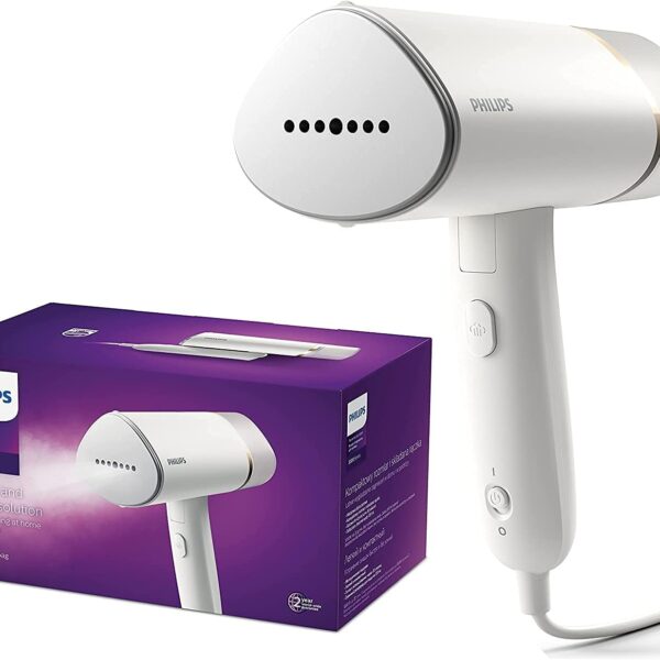 Philips Handheld Steamer 3000 Series, Compact and Foldable, Ready to Use in ˜30 Seconds, No Ironing Board Needed, 1000W, up to 20g/min, STH3020/16, White