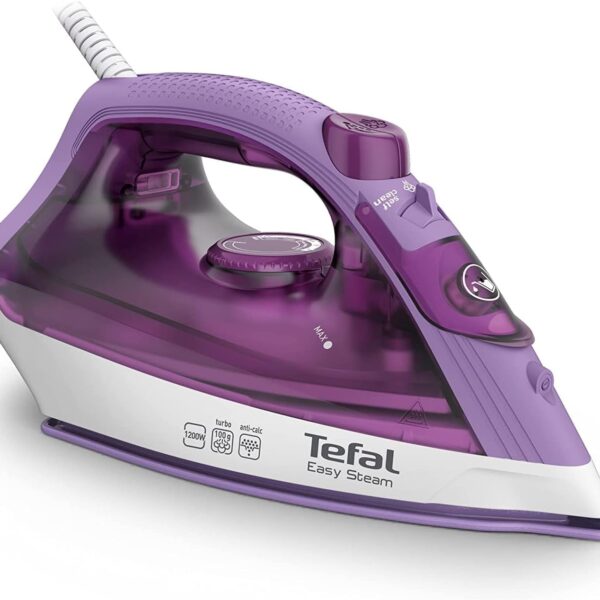 Tefal Steam Iron - Continuous Steam Flow of 20 Grams per minute and 100 g/min with the boost for Medium thickness fabrics - 1200W - 220ml - 50/60Hz - Esay Steam FV1953M0