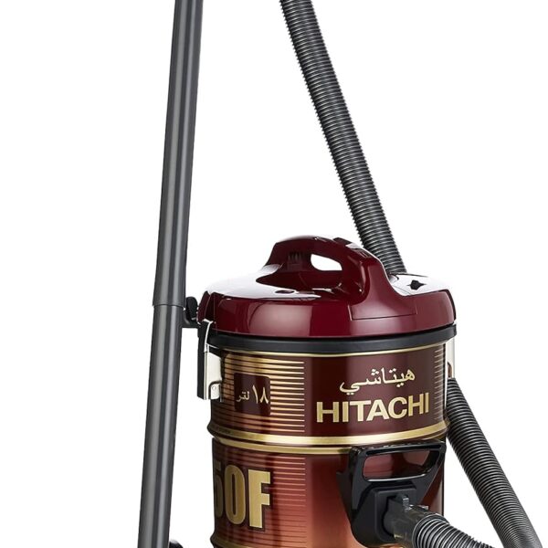 Hitachi Drum Vacuum Cleaner 2100 Watts, 18 Liters Tank Dust Capacity With 7.8M Extra Long Power Code, Removable & Washable Filter, Rug-Floor Nozzle, Best For Home, Office & Mosque, CV950F24CBSWR