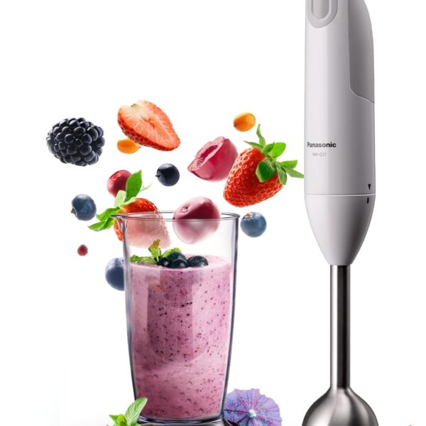 Panasonic MX-GS1 Hand blender 600-Watt, stainless steel shaft and beaker with "Min 1 year manufacturer warranty"