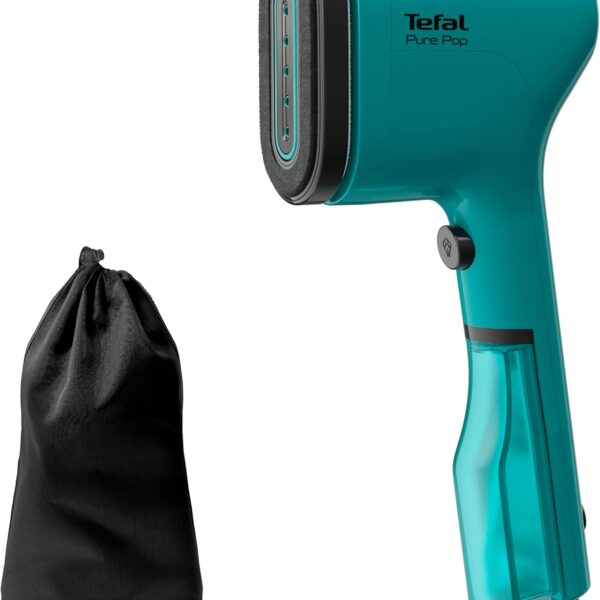 Tefal Pure POP DT2024 Garment Steam/Cleans Clothing, Steam Production up to 20 g/Min, Removes Lint, Delicate Fabrics, Reversible Attachment, Ultra Compact, Travel-Friendly, Quick Warming