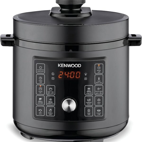 ENWOOD Electric Pressure Cooker 6L Smart Steam Pot 16-in-1 Multifunctional Programmable Multicooker, Steamer, Rice Cooker, Slow Cooker, Saute Pot, Soup, Yogurt, Cake & More PCM90.000BK Black