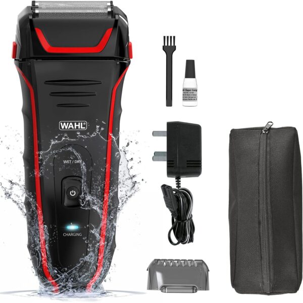 Wahl Clean & Close Electric Razor Rechargeable Wet/Dry Waterproof Electric Shaver for Cordless Men's Grooming & Beard Trimming - Lithium Ion with Long Run Time & Quick Charge – 07064-027