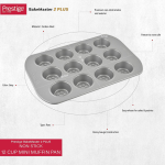 Prestige Non Stick Mini Muffin Pan, 12 Cup, Grey