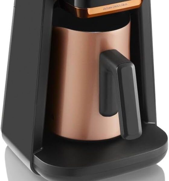 Arzum Okka rich Spin Pro New. automatic Turkish Coffee maker, Milk Drinks & Different hot beverages maker, Stainless still Pot with mixer (Copper) 1 year Manufacturing Warranty