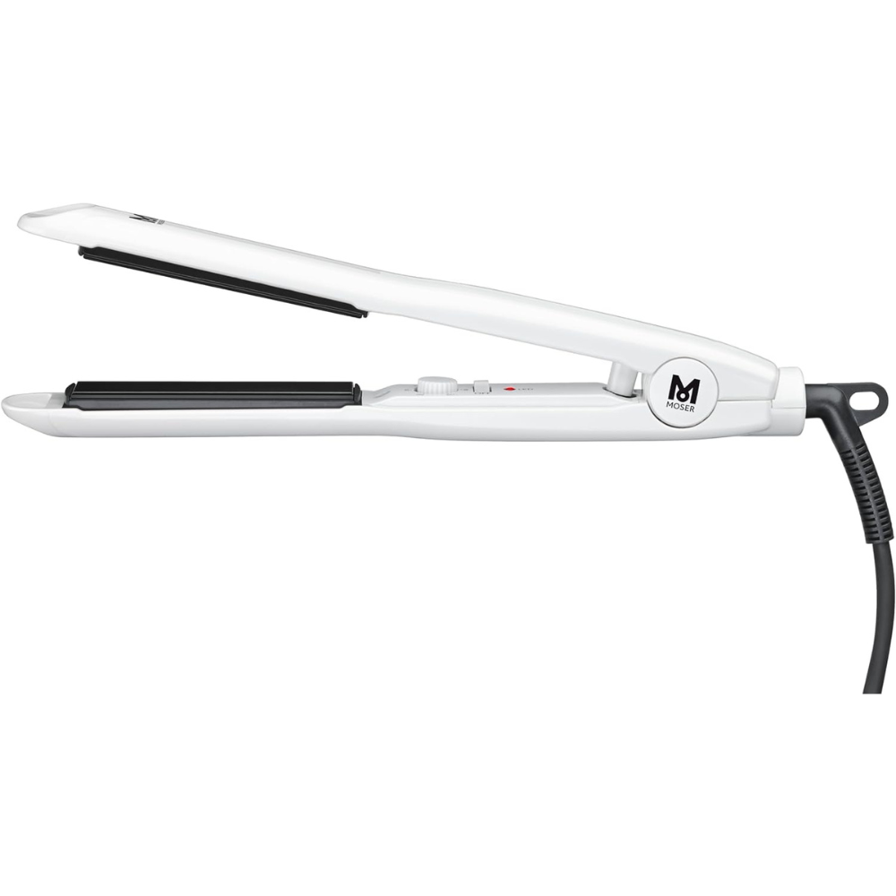 Moser 4417-0151 Professional Ceramic Hair Straightener by Cerastyle in Elegant White Finish