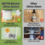 Electric Citrus Juicers Orange Juicer Portable USB Rechargeable