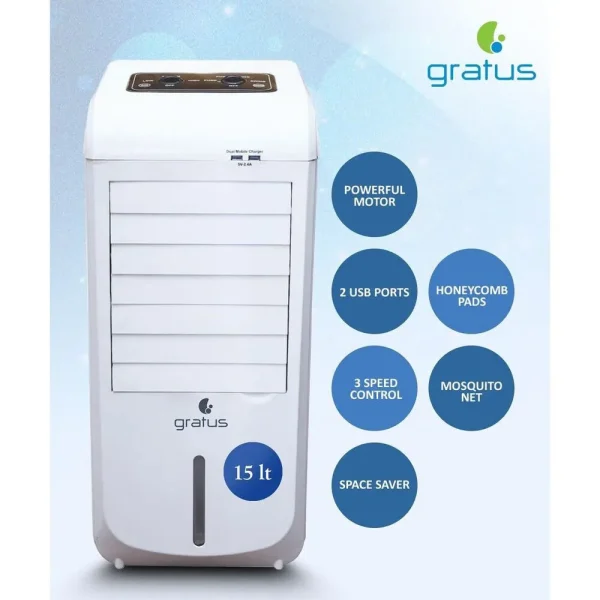 Gratus Baarid Series Air Cooler, GADX9939, 15L