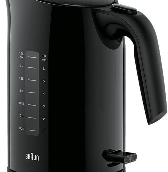 Braun PurEase WK 3100 BK electric kettle 1.7 L White 2200 W PurEase WK 3100 WH, 1.7 L, 2200 W, Black, Water level indicator, Overheat protection, Cordless